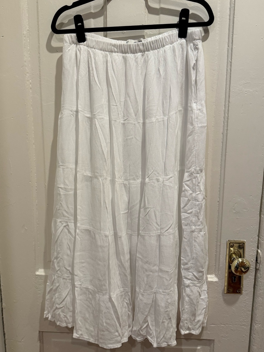 Hollister Tiered Maxi Skirt, White, XL